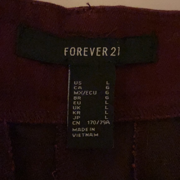 Forever 21 Burgundy Pants - Picture 2 of 3